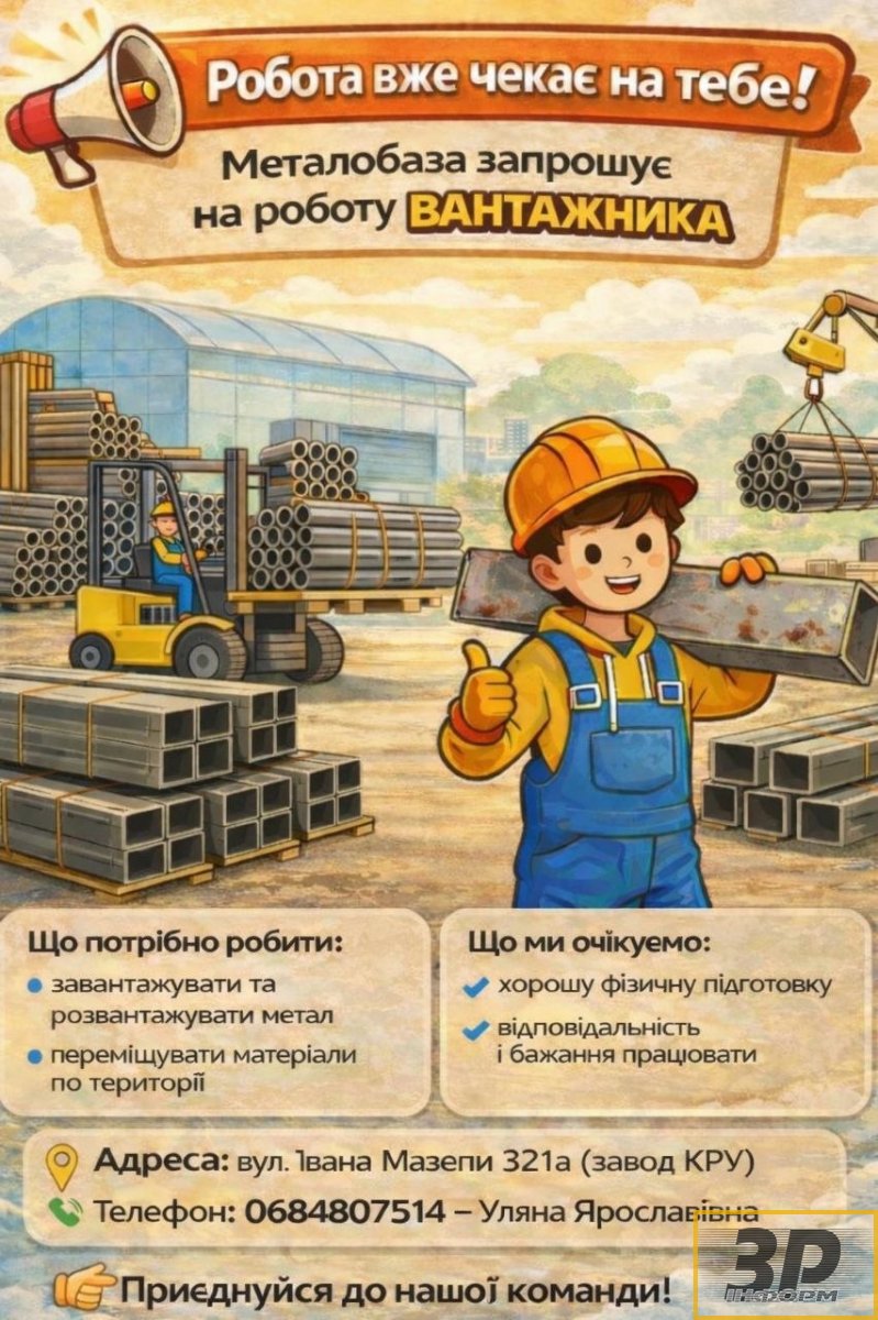 На металобазу потрібен вантажник