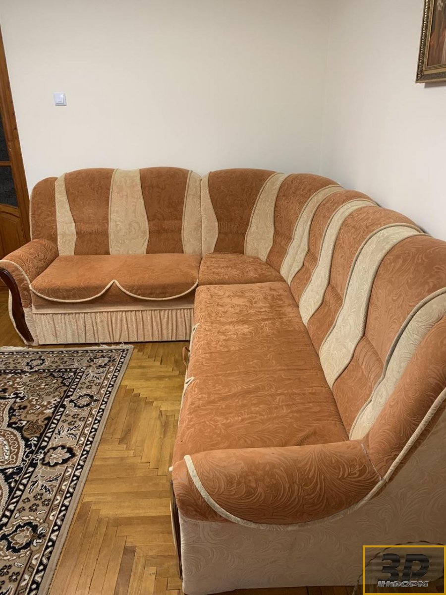 Кутовий розкладний диван теракотовий