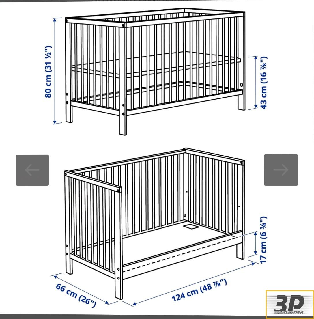 Нове дерев'яне дитяче ліжечко (в-во Німеччина), матрац + ковдри в комплекті