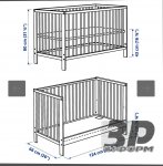 Нове дерев'яне дитяче ліжечко (в-во Німеччина), матрац + ковдри в комплекті